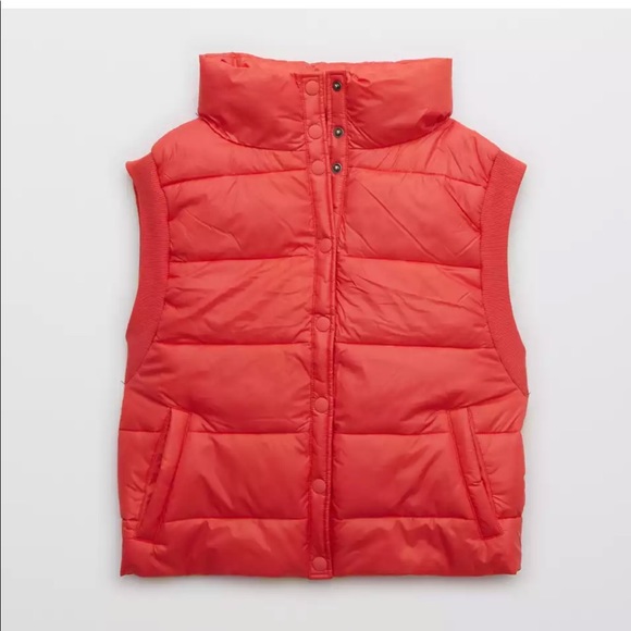 NWOT Offline Aerie Calypso Red Puffer Vest Size XXL - Picture 4 of 6